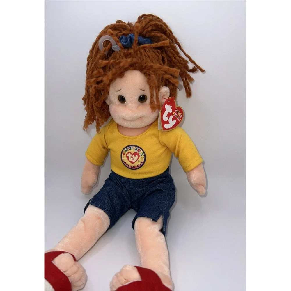 Ty Beanie Boppers Doll Cuddly Crystal Auburn Hair Flip Flops 12